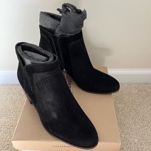 NWT Lucky Brand Women's Boots Ponic Bootie with Heel in Black Size 10M